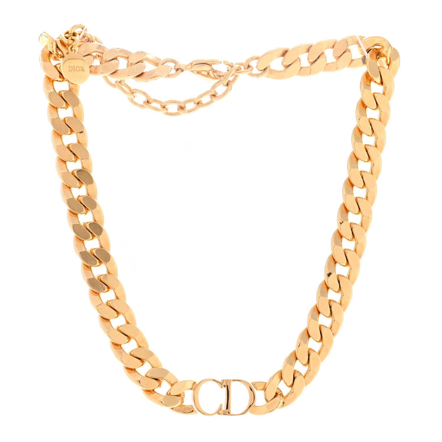 Christian Dior Metal Danseuse Etoile Chain Choker Necklace Gold 3 of 7