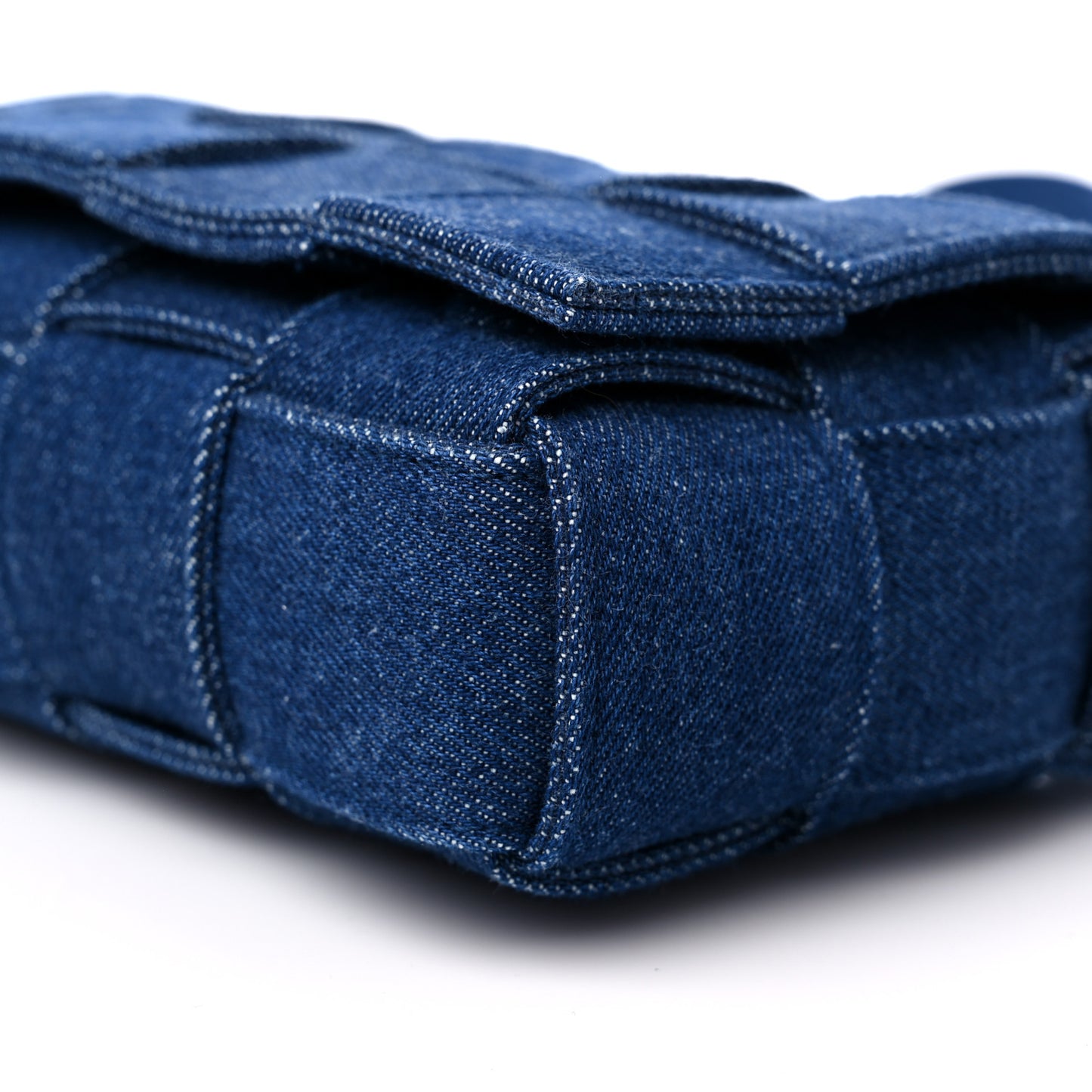 Denim Maxi Intrecciato Cassette Crossbody Bag Indigo