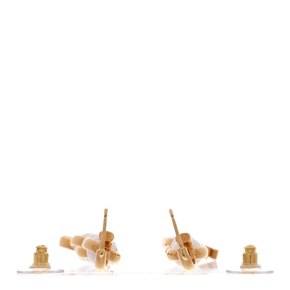 Chanel Metal Pearl CC Logo Drop Earrings White Gold 3 of 5