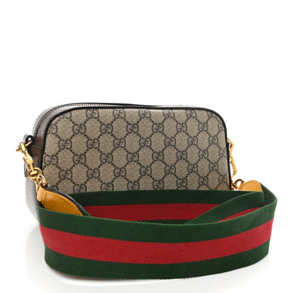 Gucci GG Supreme Monogram Web Neo Vintage Shoulder Bag Beige New Acero Crop 3 of 12
