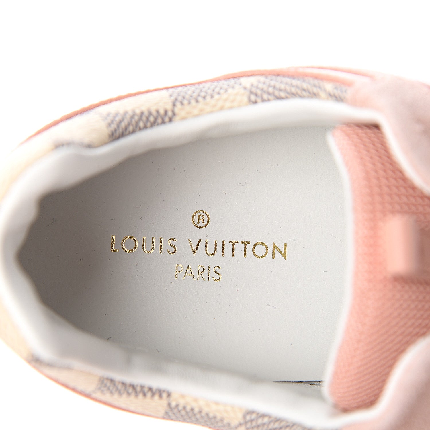 Louis Vuitton Suede Damier Azur Run Away Sneakers 36 Pink 7 of 8