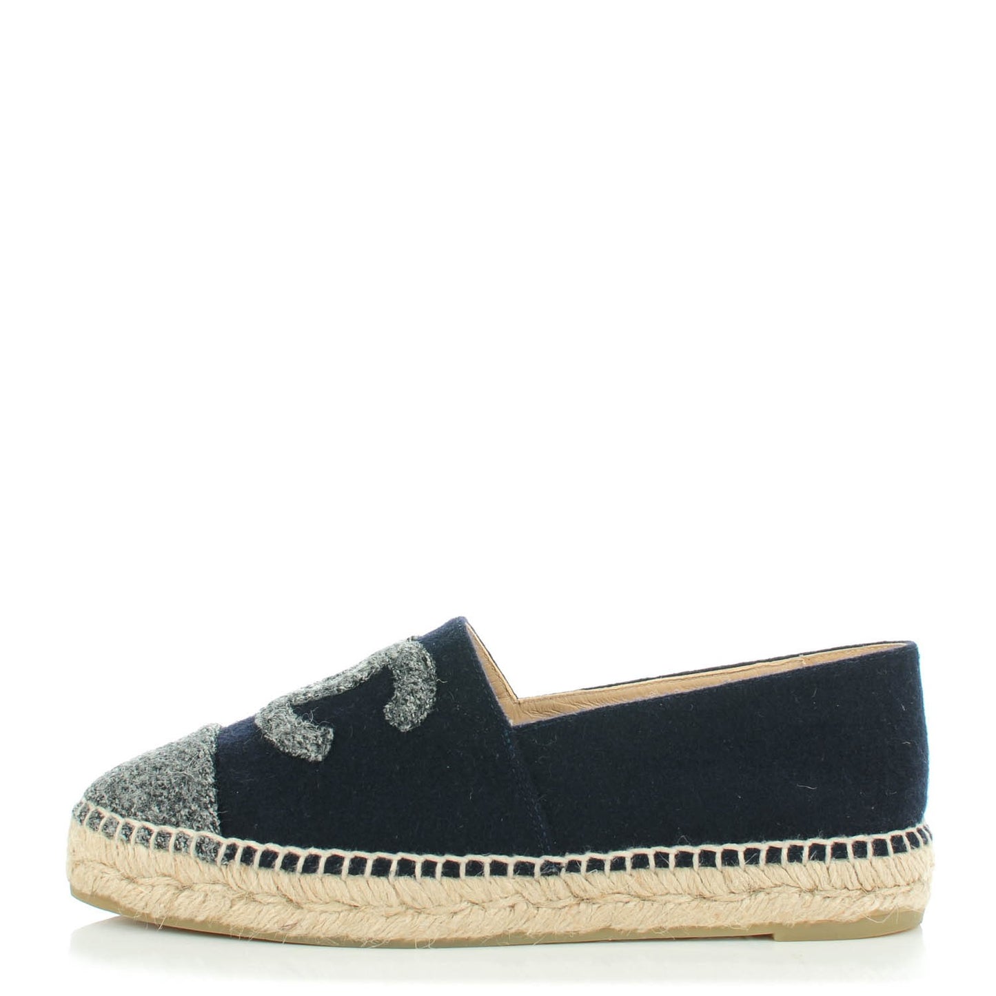 Velvet Tweed CC Espadrilles 37 Navy Grey