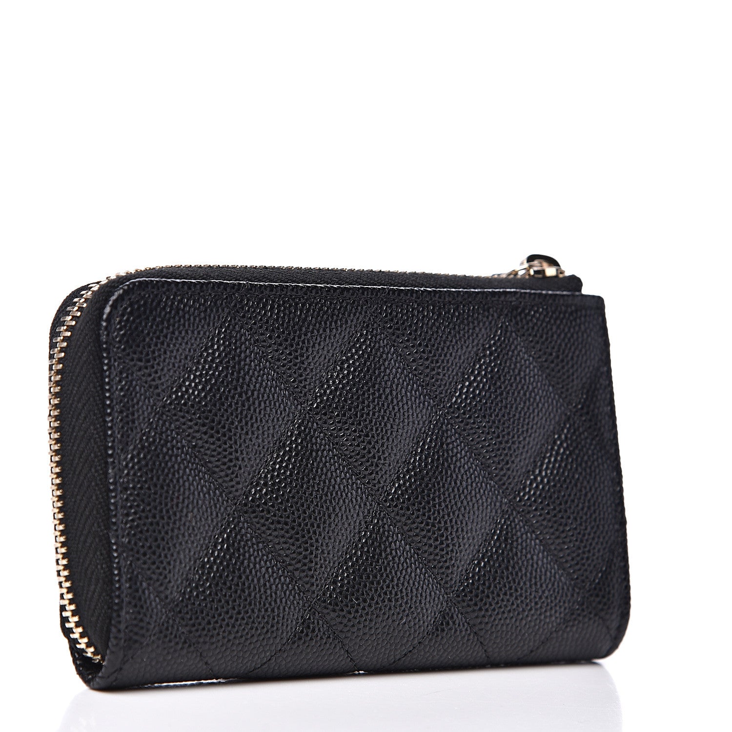 Chanel Iridescent Caviar Quilted Zipped Key Holder Case Black 2 of 7