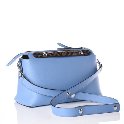 Fendi Vitello Dolce Bi-Color FF 1974 Embossed Medium By The Way Boston Bag Nebula Maya Black 2 of 13