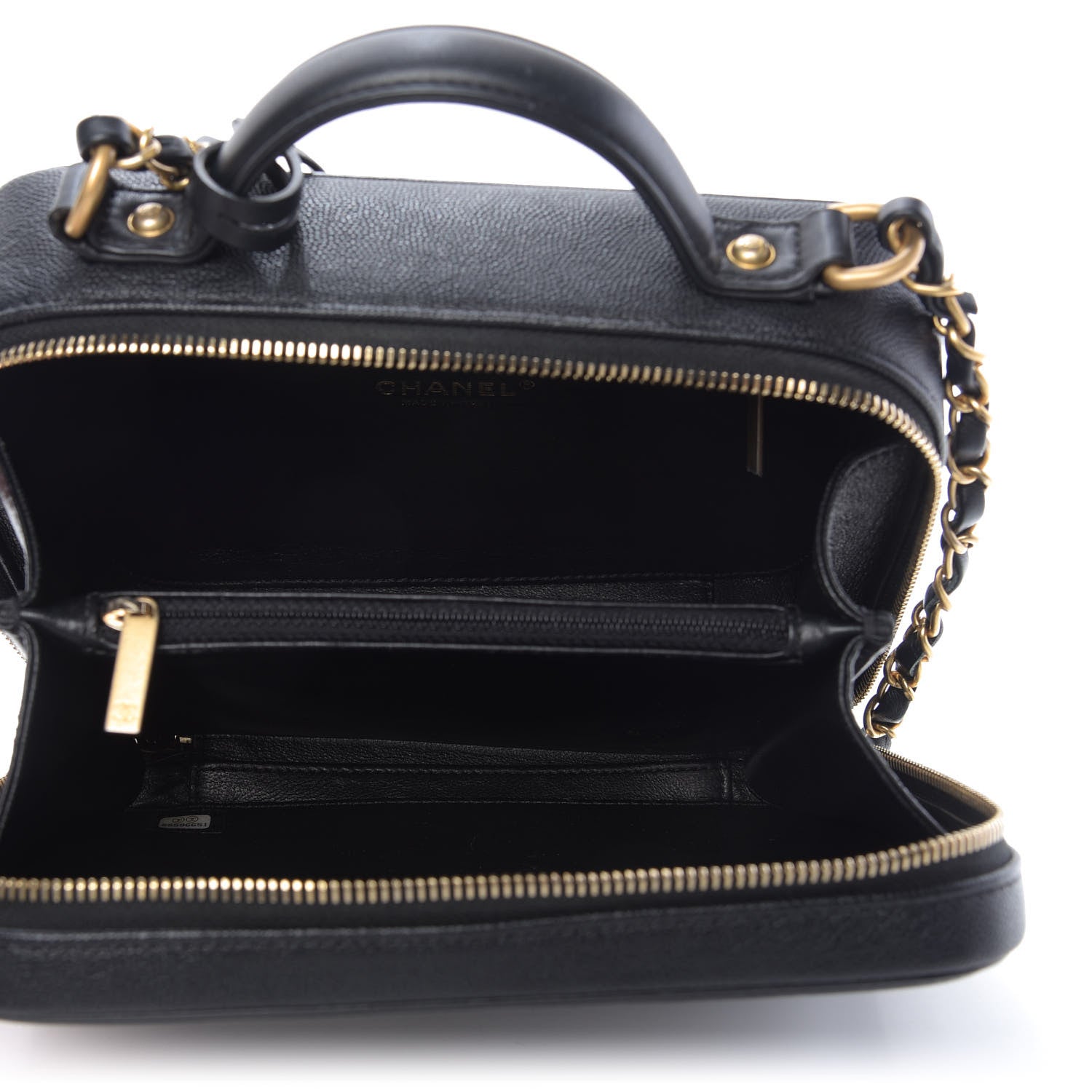 Chanel Caviar Quilted Medium CC Filigree Vanity Case Black 5 of 10