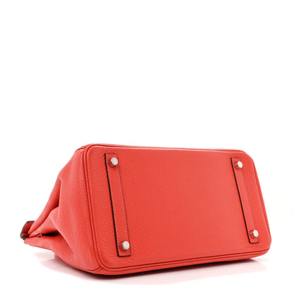 Hermes Taurillon Clemence Birkin 30 Rouge Pivoine 4 of 13