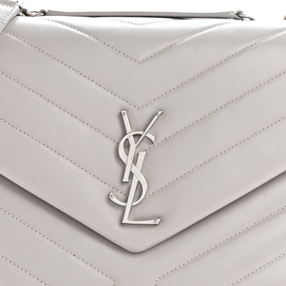 Saint Laurent Calfskin Y Quilted Monogram Medium Loulou Chain Satchel Granite 8 of 10
