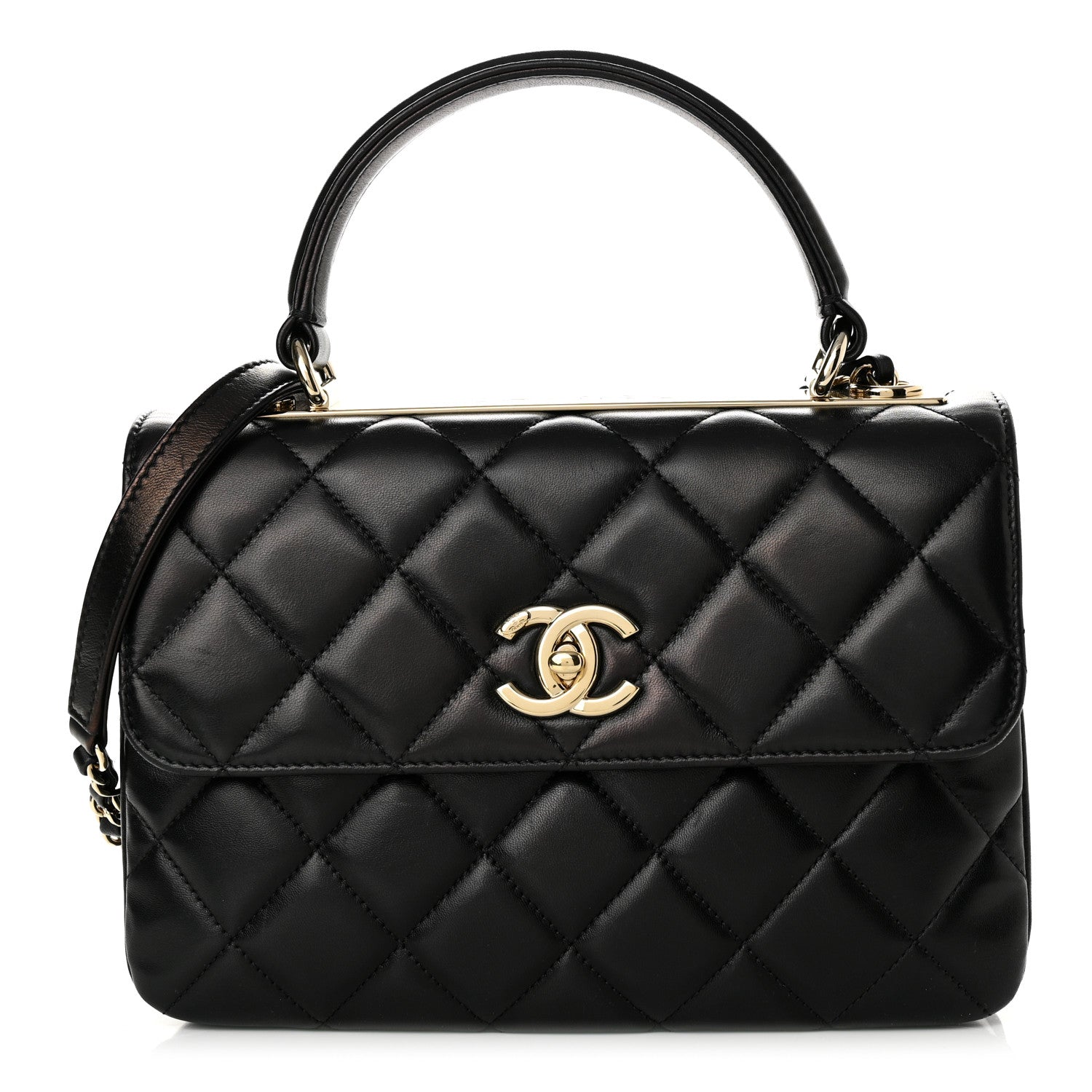 Chanel Lambskin Quilted Small Trendy CC Dual Handle Flap Bag Black 1 of 12