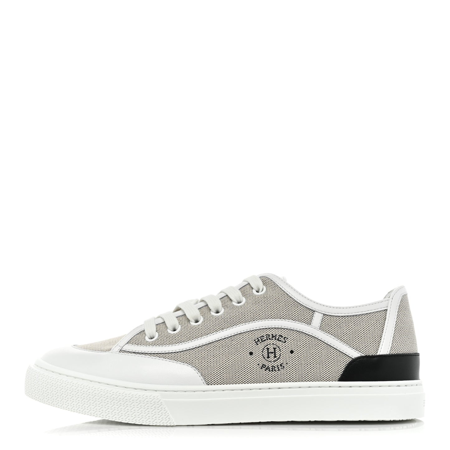 Canvas Calfskin Get Sneakers 40 Prunoir Blanc