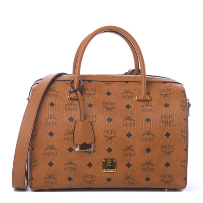 MCM Visetos Boston Bag Cognac 1 of 10