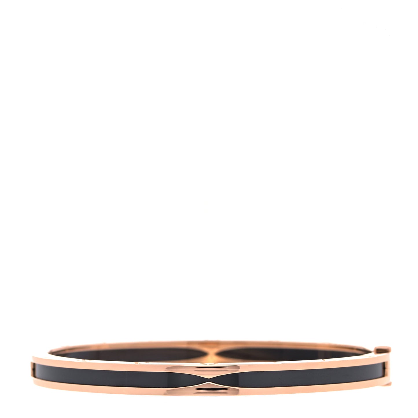 18K Rose Gold Black Ceramic B.Zero1 Bangle Bracelet