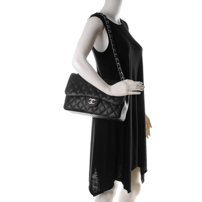 Chanel Caviar Quilted Jumbo Double Flap Black 2 of 7