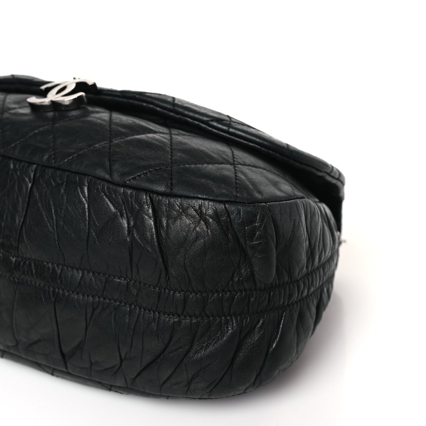 Lambskin Quilted Small Sharpei Flap Black