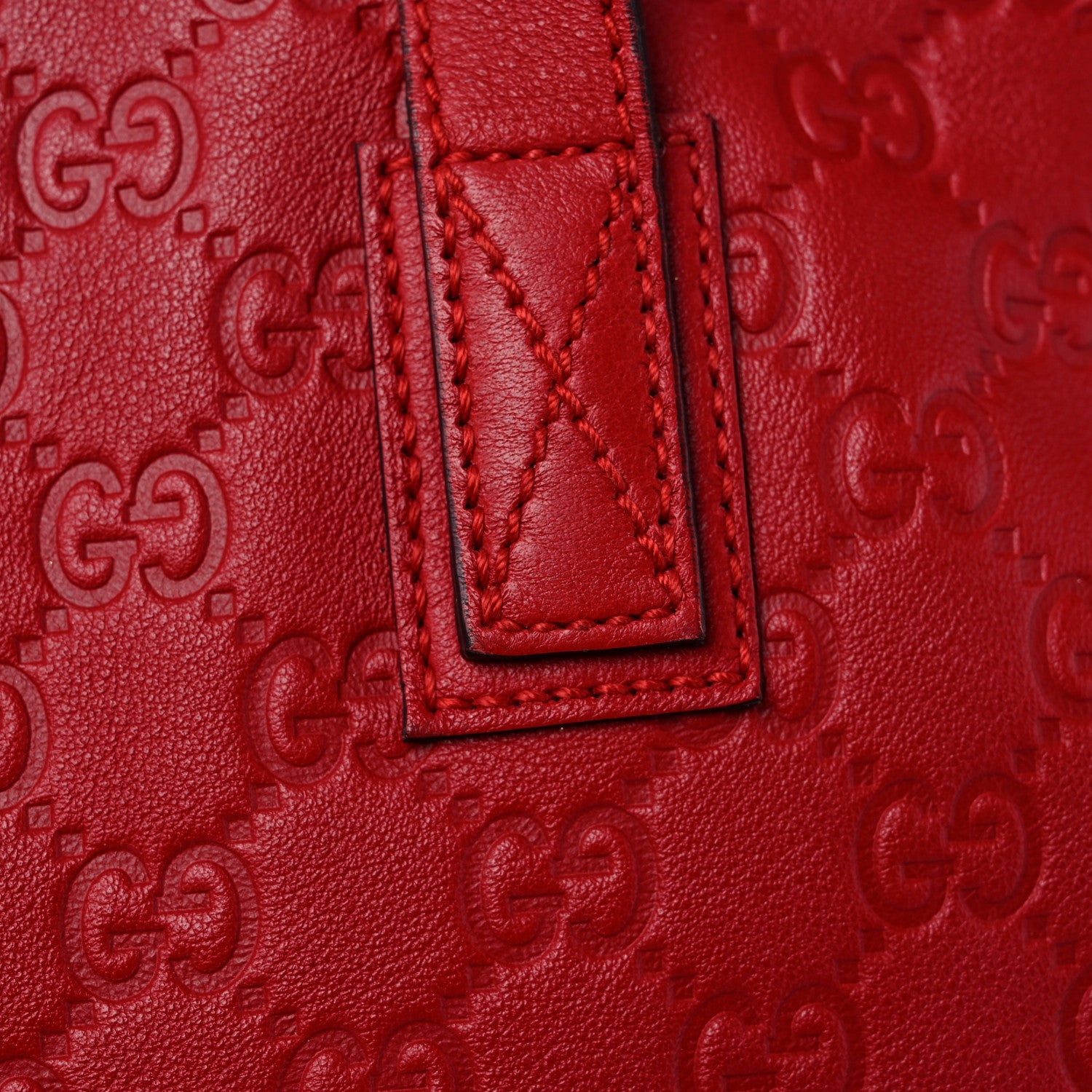 Gucci Guccissima Medium Zippered Shopping Tote Red 15 of 23