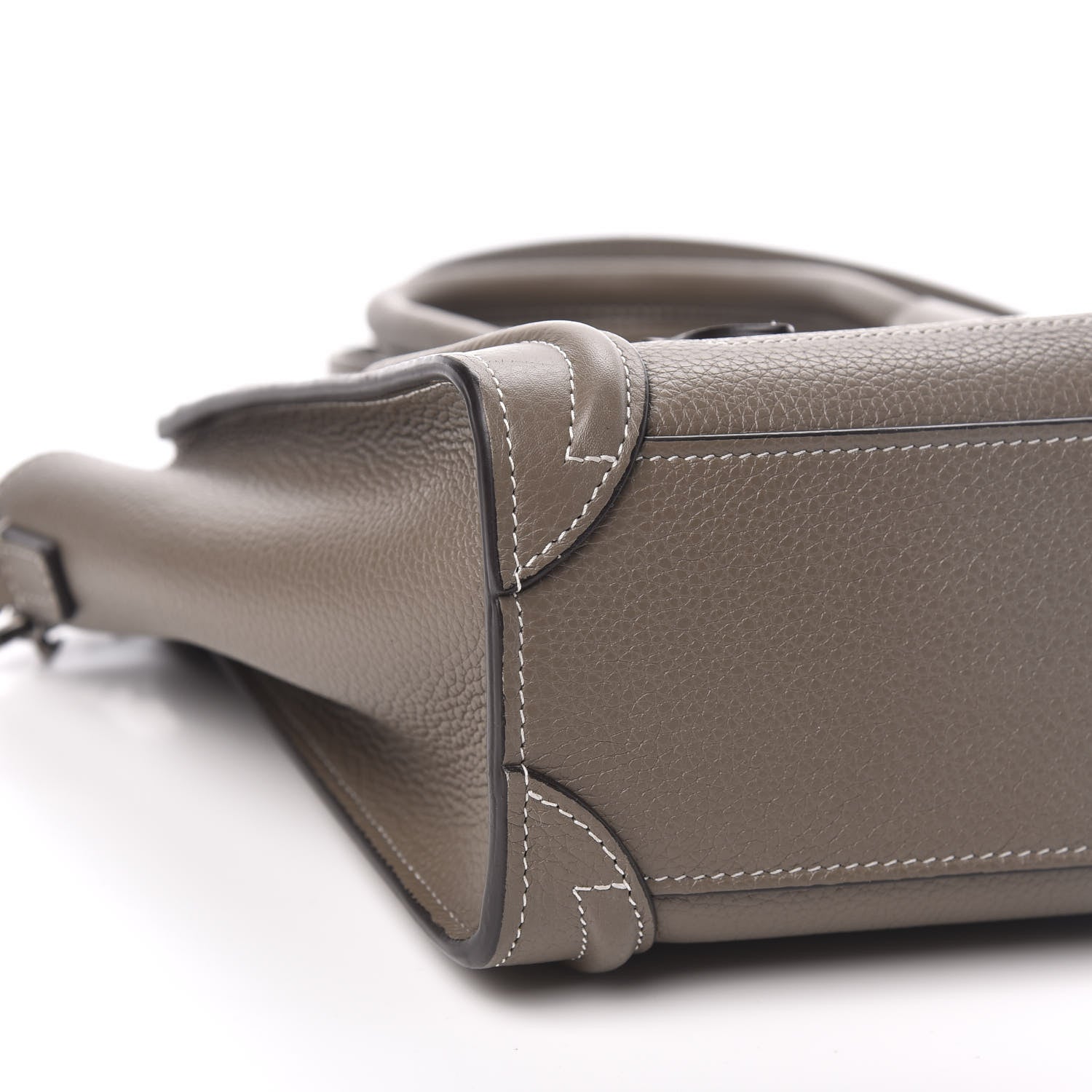 Celine Drummed Calfskin Nano Luggage Souris 8 of 10