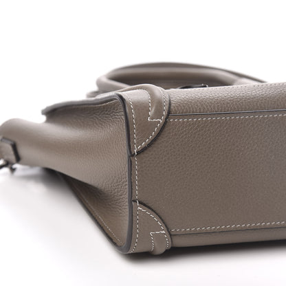 Celine Drummed Calfskin Nano Luggage Souris 8 of 10