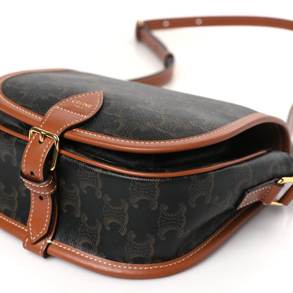 Celine Triomphe Canvas Folco Bag Tan 8 of 9