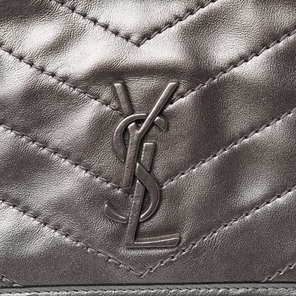 Saint Laurent Metallic Calfskin Matelasse Monogram Niki Chain Wallet Platinum 8 of 8