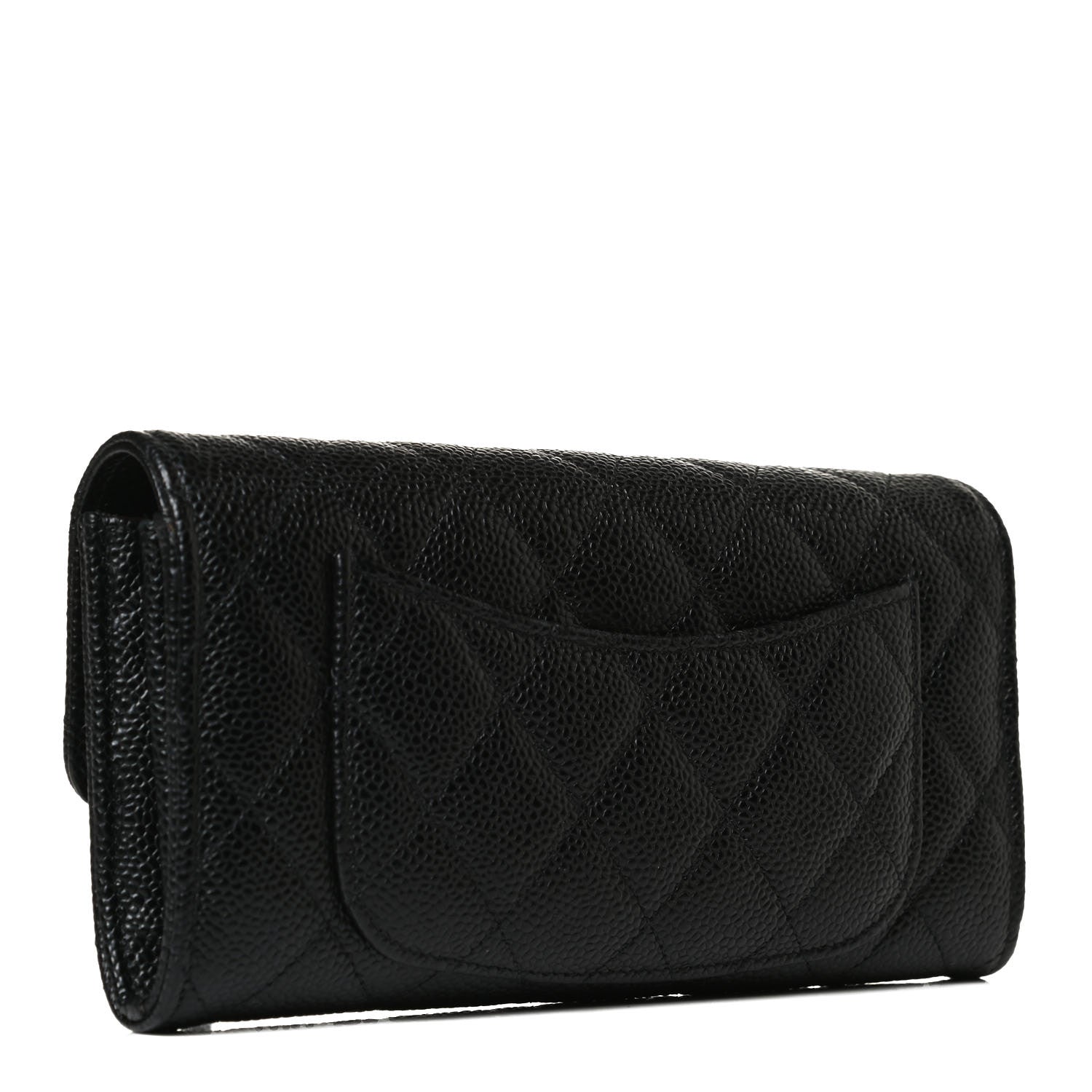 Chanel Caviar Quilted Large Gusset Flap Wallet Black 6 of 22