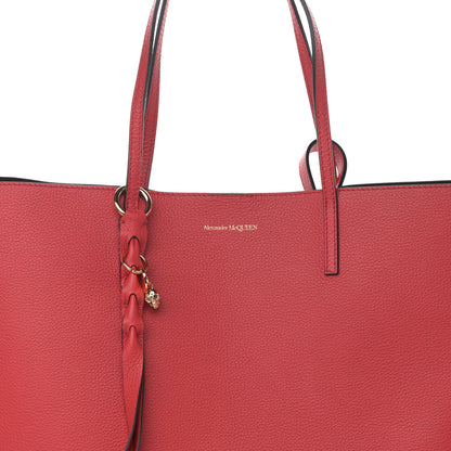 Alexander McQueen Grained Calfskin Skull Open Shopper Tote Red 9 of 13
