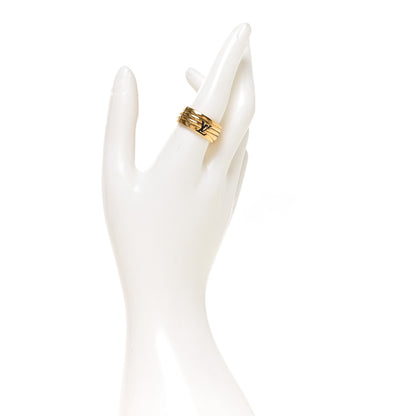 Louis Vuitton Brass Epi LV Ring M 61 9.5 Gold 2 of 5