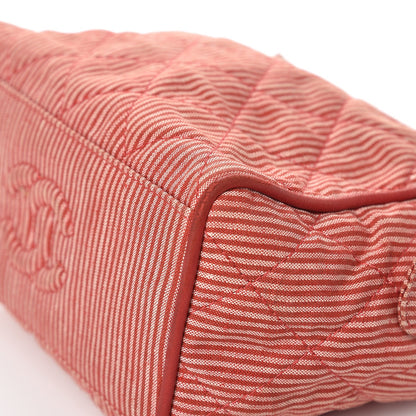 Chanel Toile Striped Quilted Mini Shoulder Bag Red 9 of 16