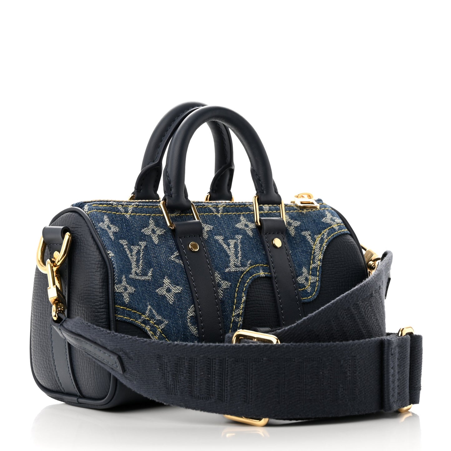 Taurillon Monogram Denim Drip Keepall XS Blue
