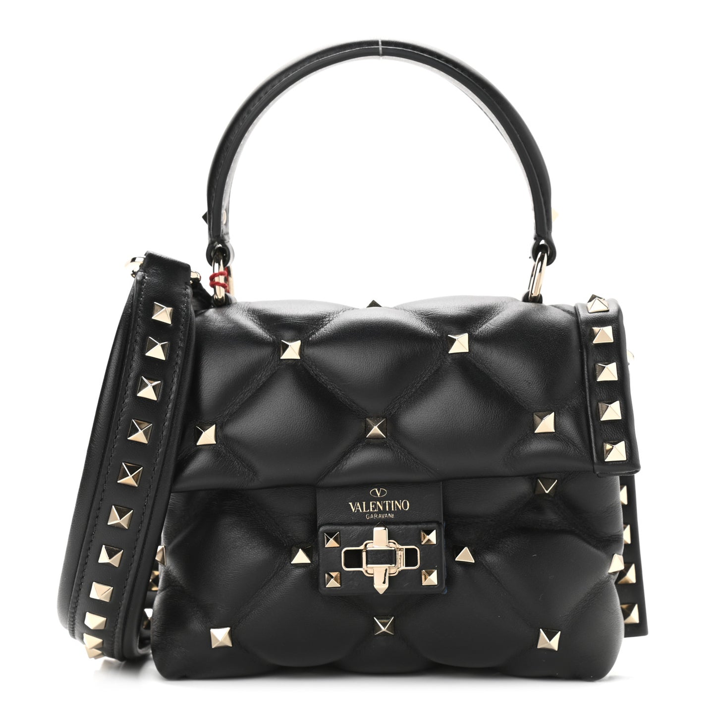 Nappa Mini Candystud Top Handle Bag Black