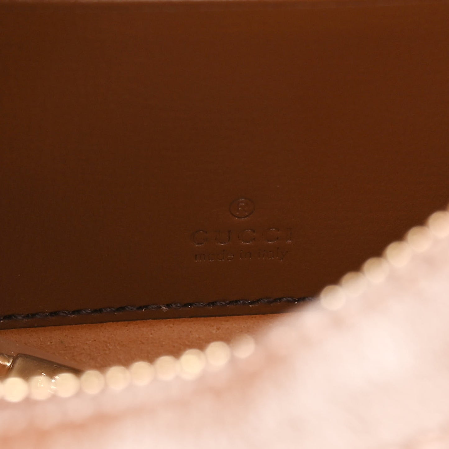 GG Supreme Monogram Azalea Calfskin Mini Retro Interlocking G Half Moon Bag Beige Ebony Brown Sugar
