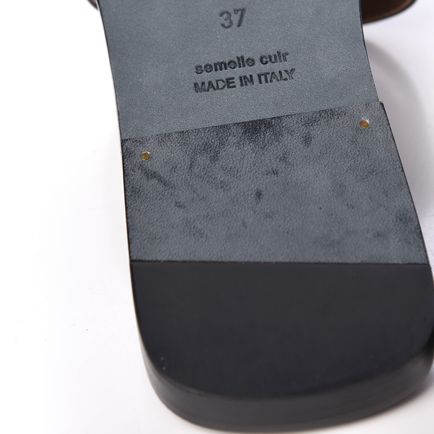 Hermes Box Calfskin Oran Sandals 37 Black 14 of 17