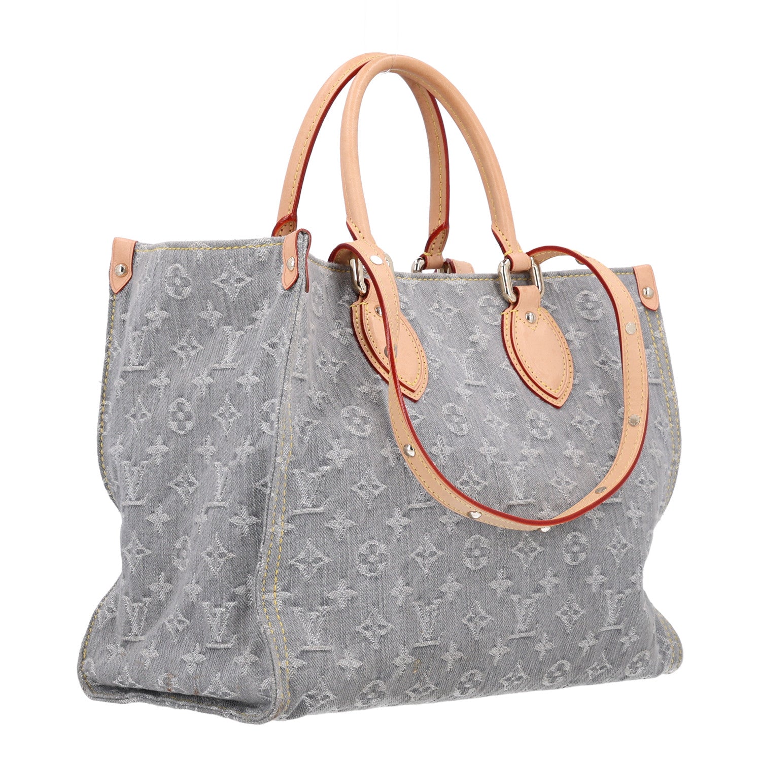 Louis Vuitton Monogram Denim Onthego MM Washed Grey 2 of 8
