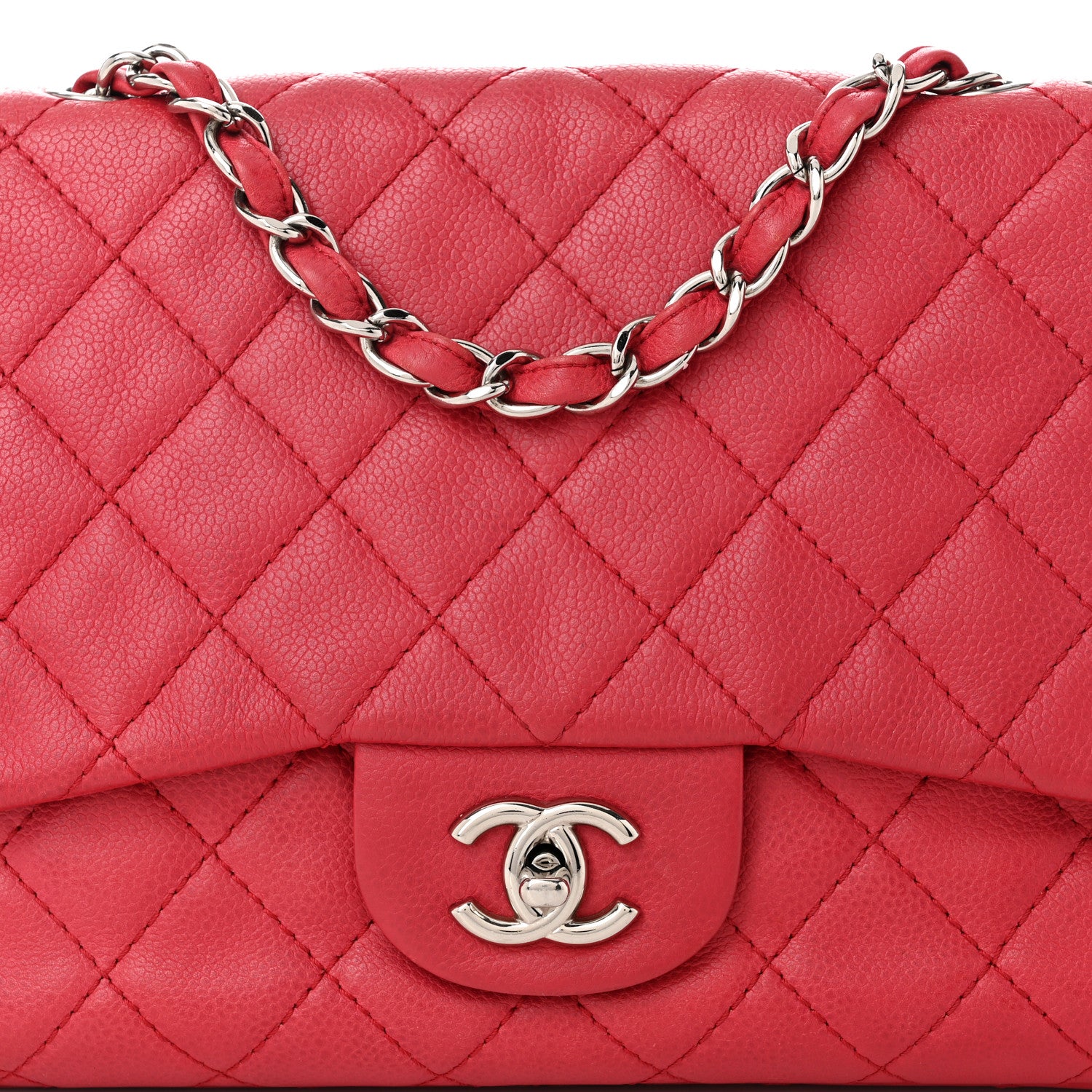Chanel Caviar Quilted Jumbo Single Flap Fuchsia 8 of 10