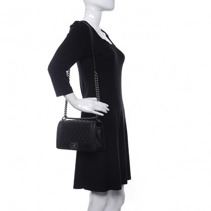 Chanel Calfskin Quilted Medium Boy Flap Black 2 of 13