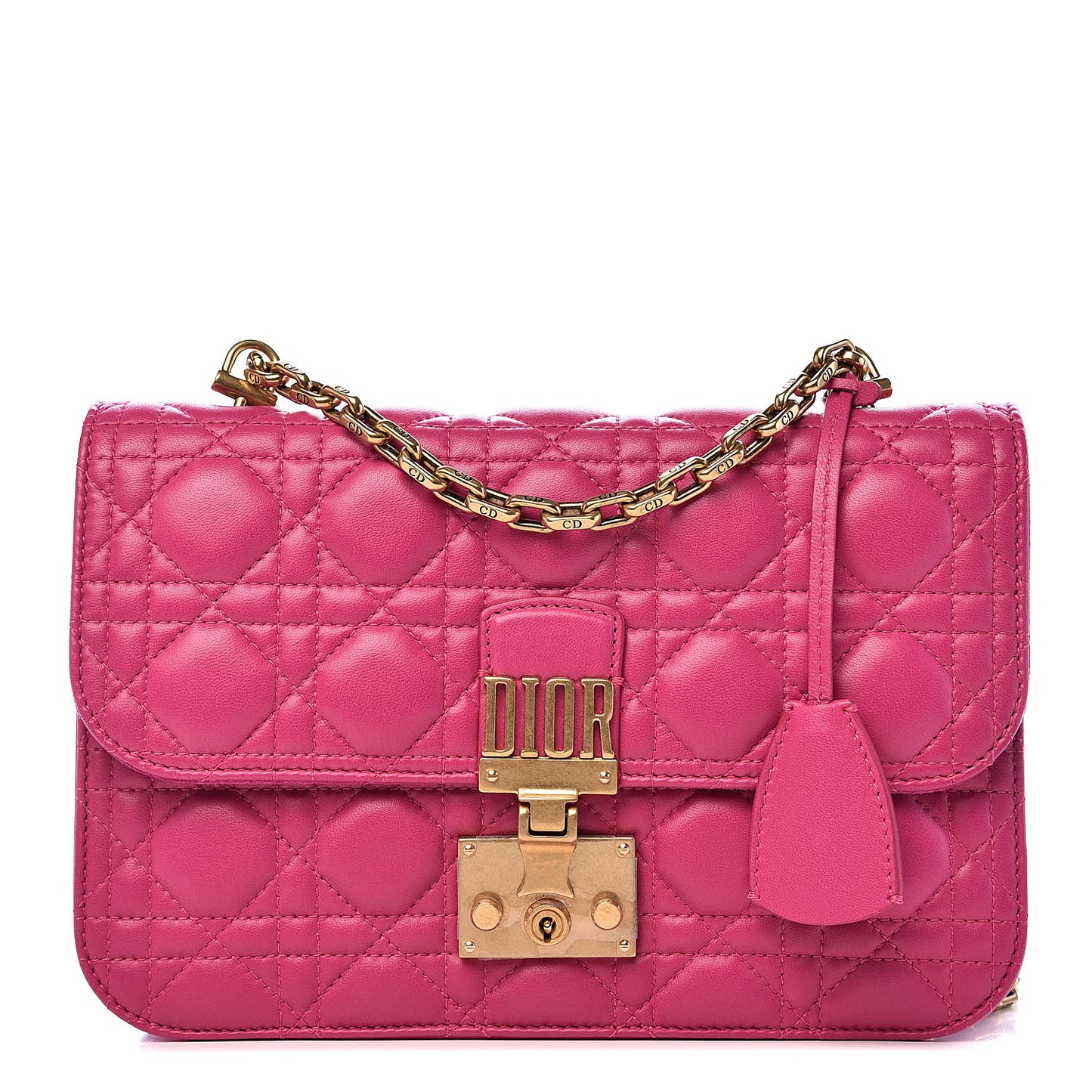 Lambskin Cannage Large Dioraddict Flap Fuchsia