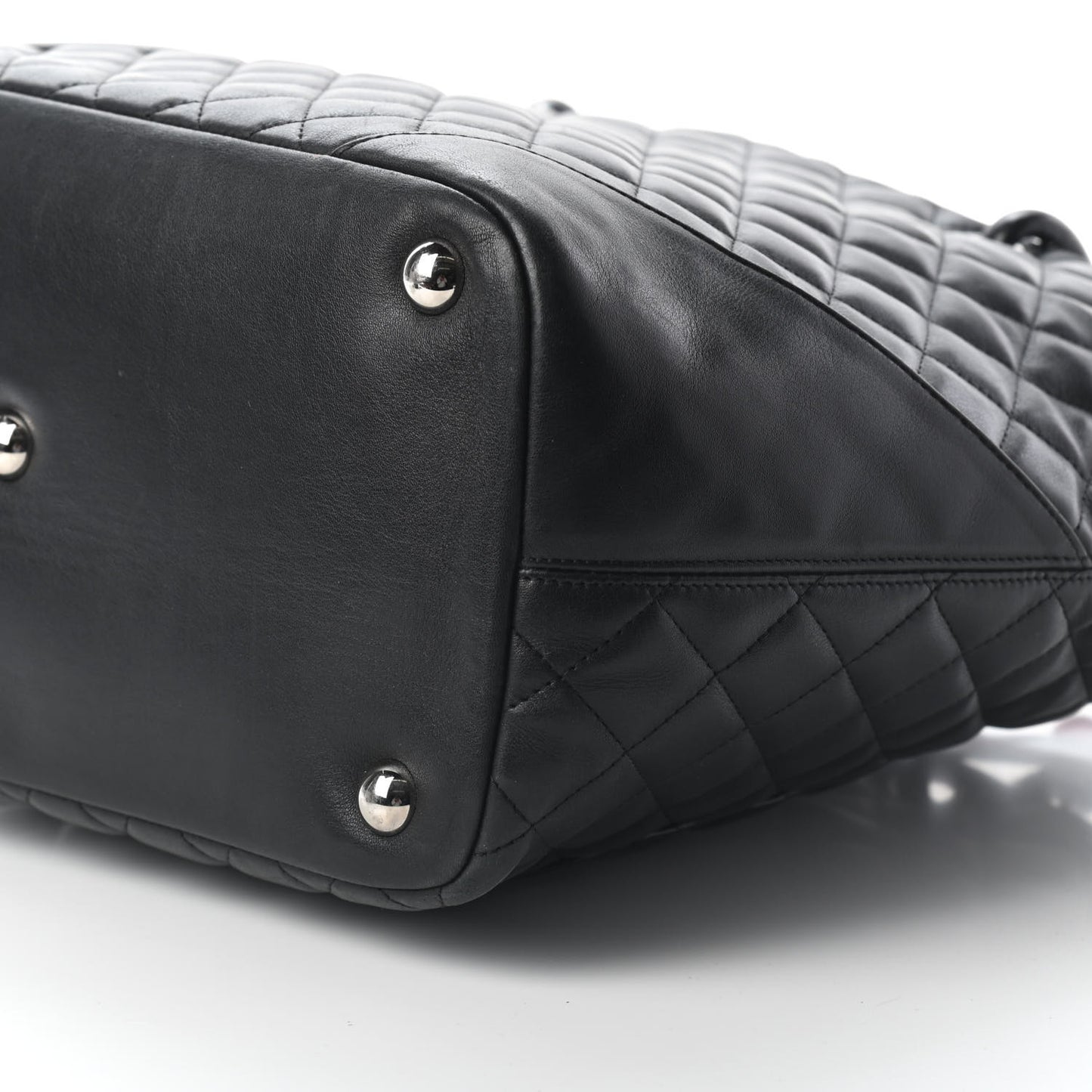 Calfskin Quilted Large Cambon Tote Black