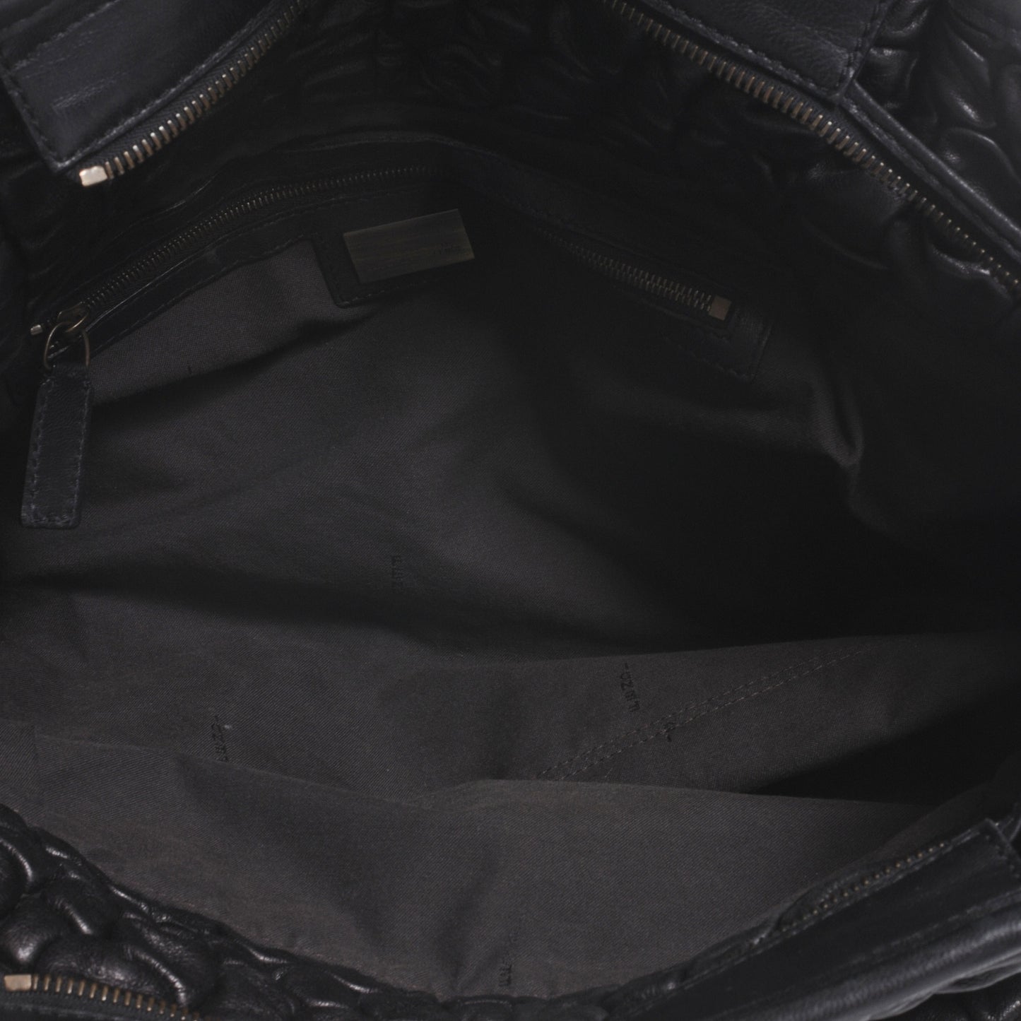 Bubble Calfskin Large Chef Shopper Tote Black