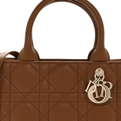 Christian Dior Calfskin Macro Cannage Small Book Tote Golden Saddle 8 of 11