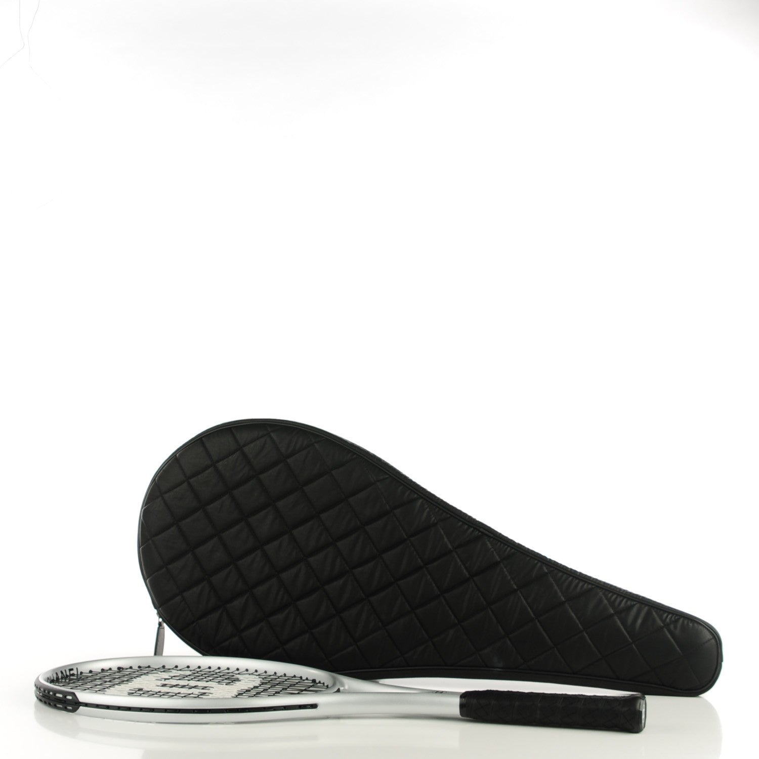 Chanel Tennis Racquet and Nylon Quilted Cover Silver 3 of 11