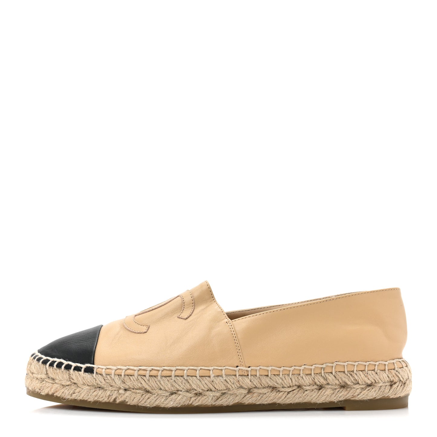 Lambskin CC Espadrilles 39 Beige Black