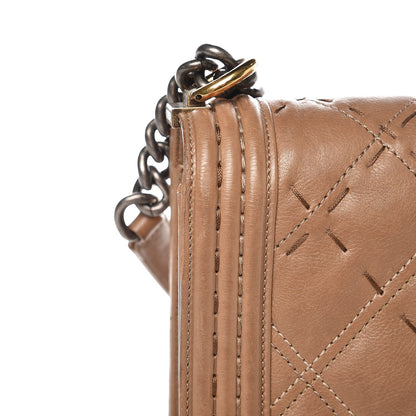 Chanel Calfskin Double Stitch New Medium Boy Flap Camel 12 of 18