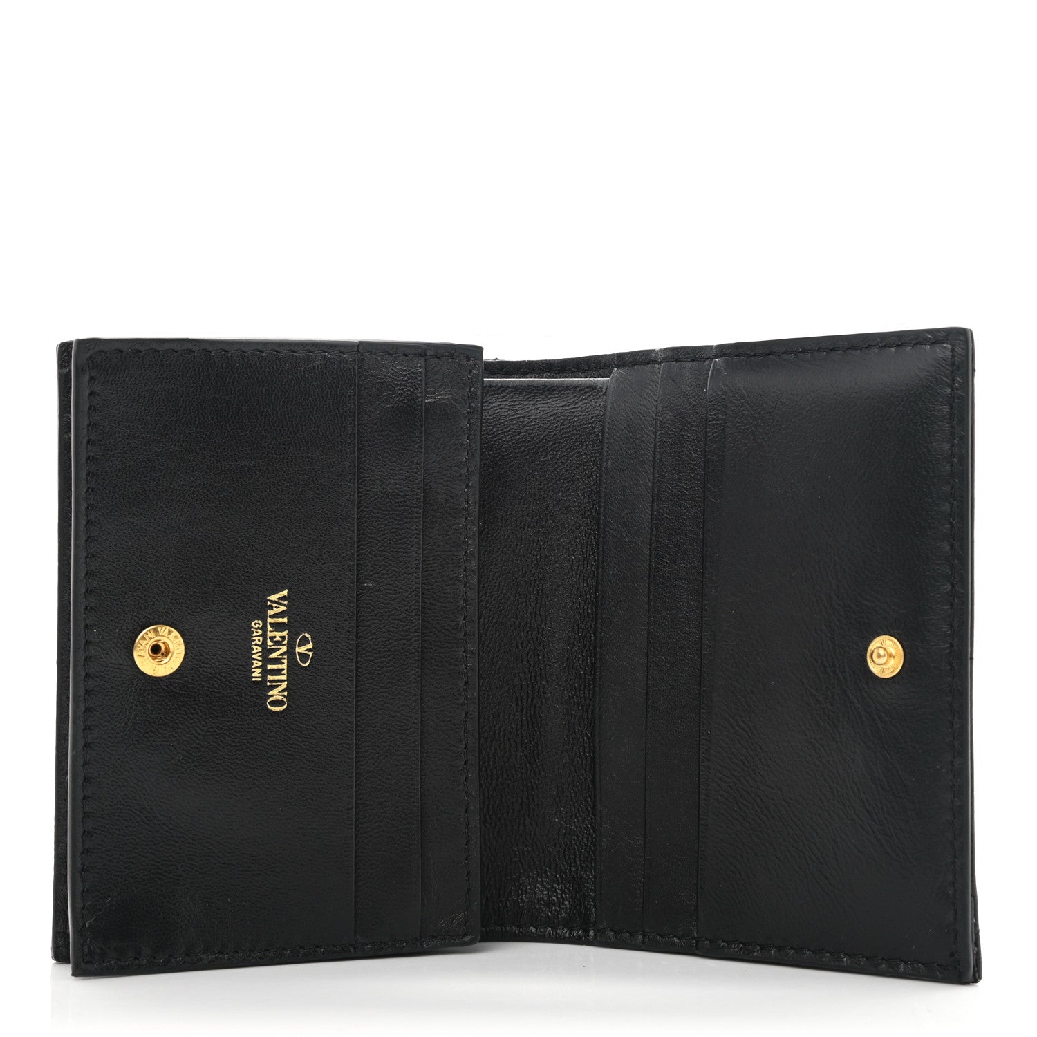 Valentino Garavani Nappa Roman Stud Small Flap Wallet Black 5 of 6