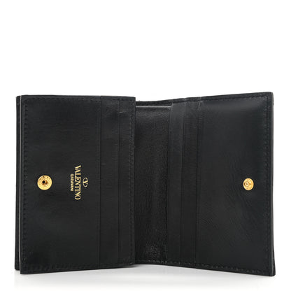 Valentino Garavani Nappa Roman Stud Small Flap Wallet Black 5 of 6