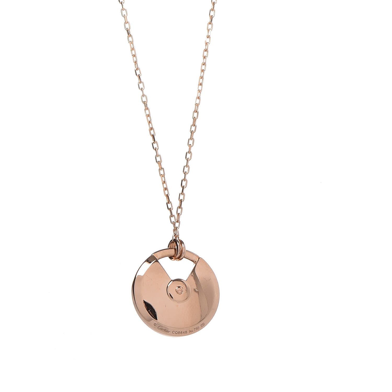 Cartier 18K Pink Gold Diamond Black Onyx SM Amulette de Cartier Pendant Necklace 5 of 7