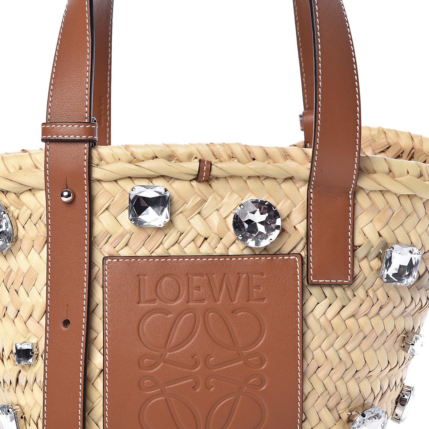 Loewe Raffia Small Stones Basket Tote Bag Natural Tan 7 of 10