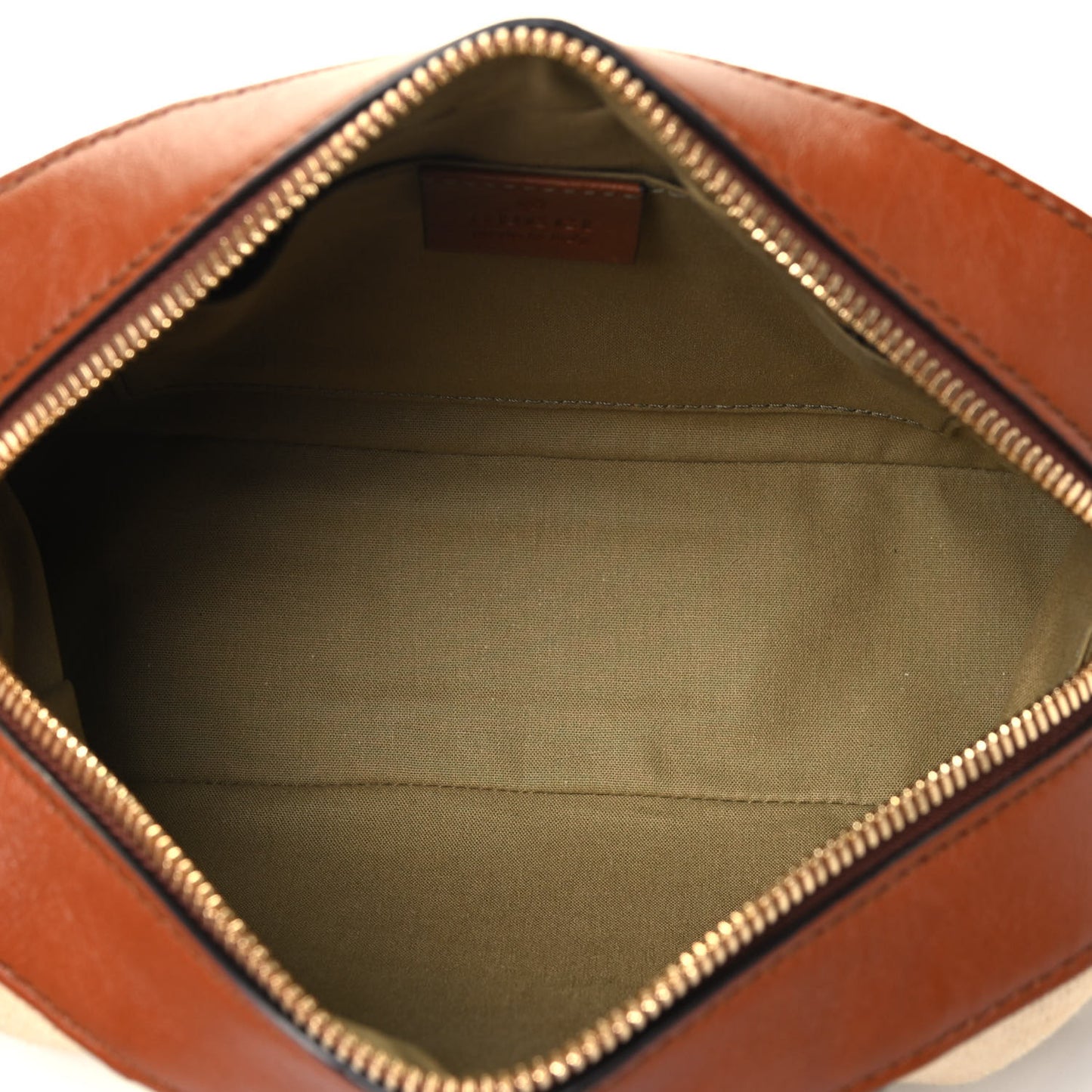 Vintage Canvas Web Shoulder Bag Sand Cuir