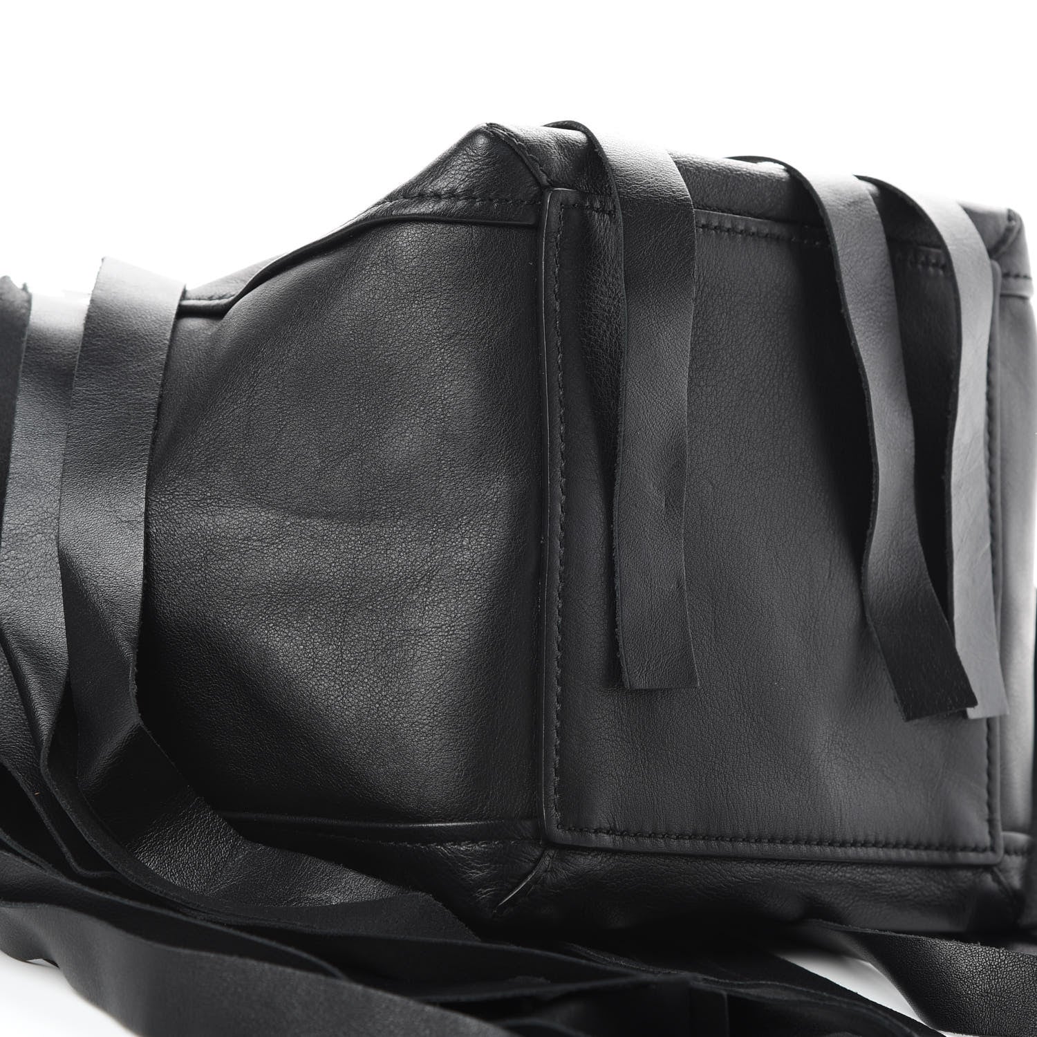 Balenciaga Calfskin XS Fringe Laundry Cabas Black 9 of 12