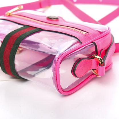 Gucci Vinyl Web Mini Ophidia Transparent Shoulder Bag Fluorescent Fuchsia 8 of 8