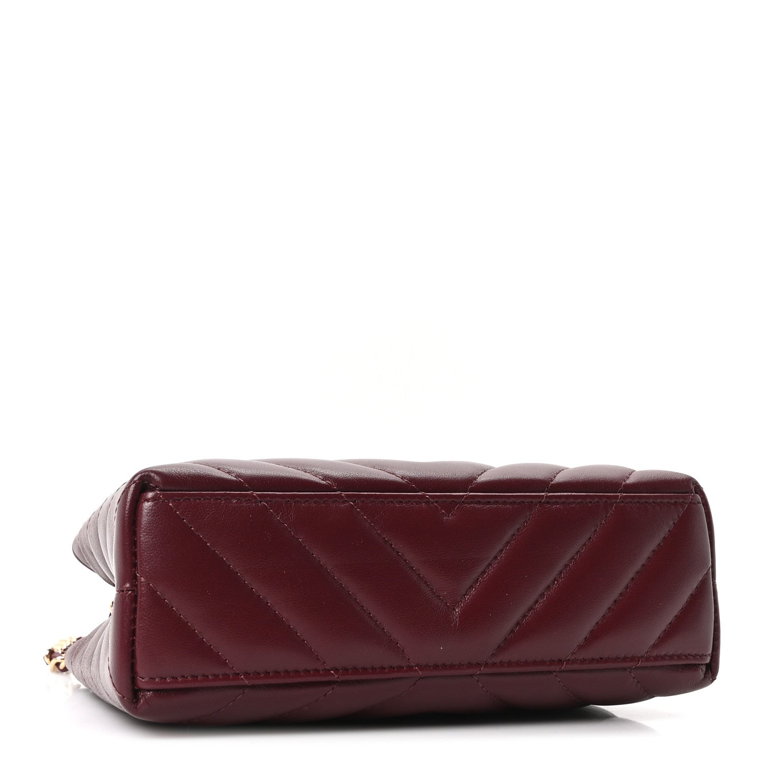 Chanel Shiny Lambskin Chevron Quilted Nano Kelly Shopper Black Dark Burgundy 4 of 10