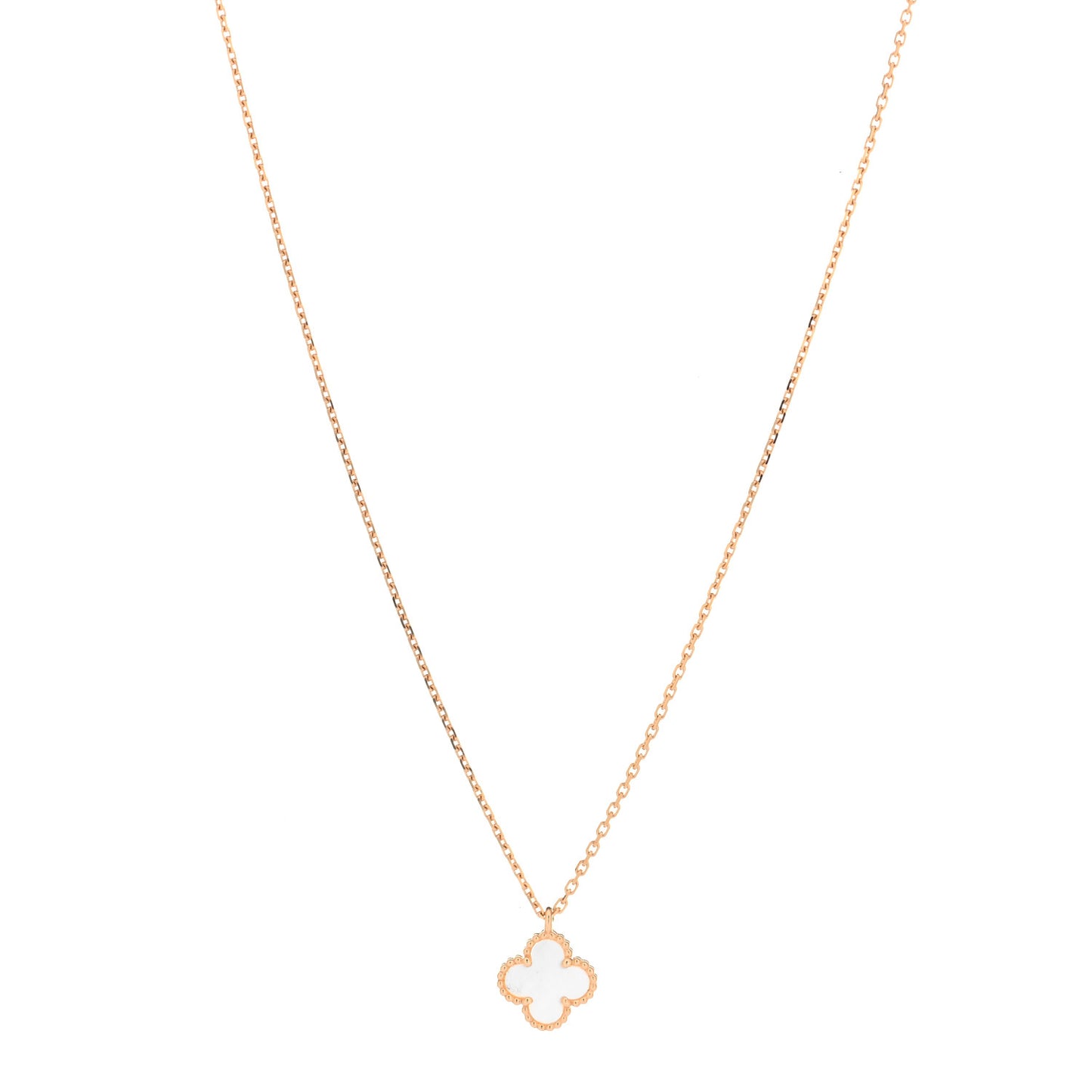 18K Yellow Gold Mother of Pearl Sweet Alhambra Pendant Necklace