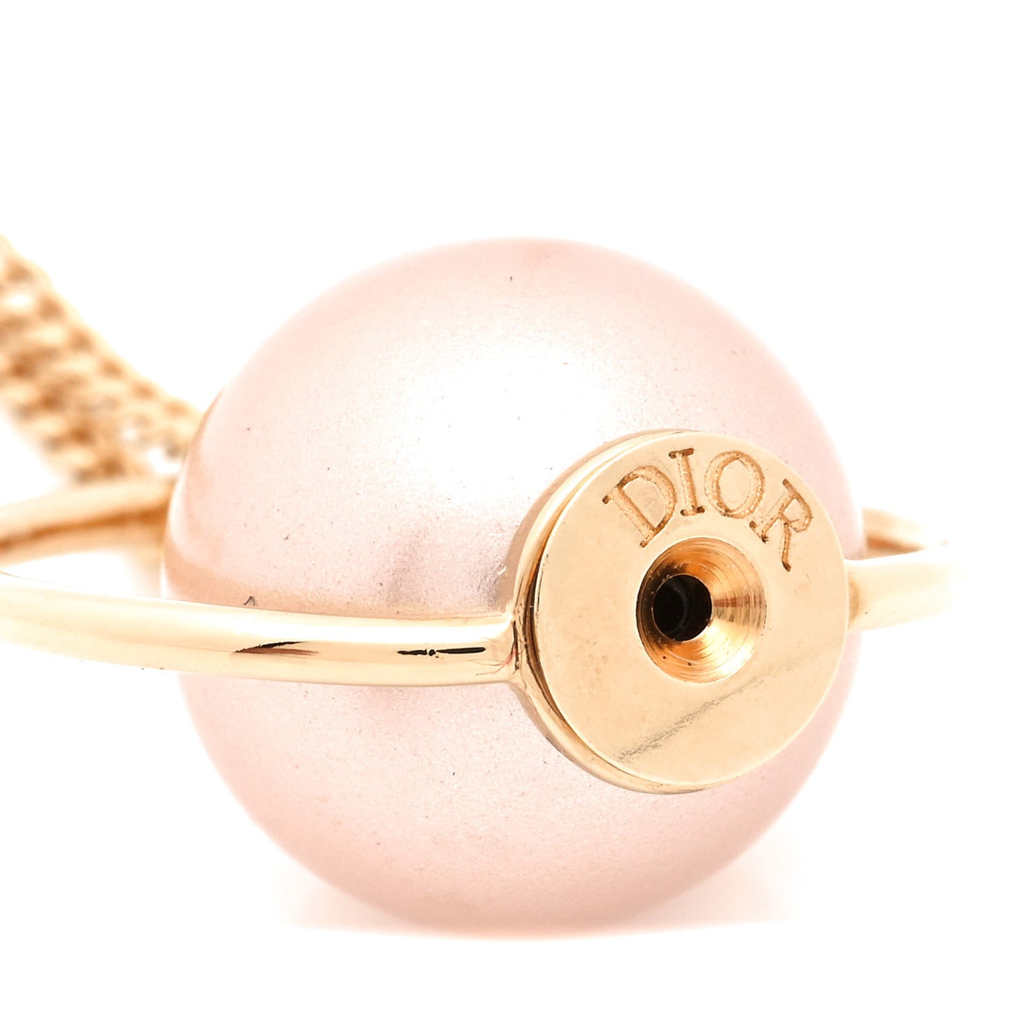 Pearl Tribales Dangle Chain Earrings Pink Gold